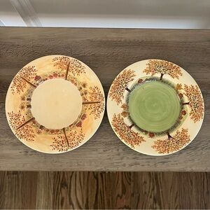 Yankee Candle Retired Autumn Harvest Halloween Candle Plates/Candle Holder